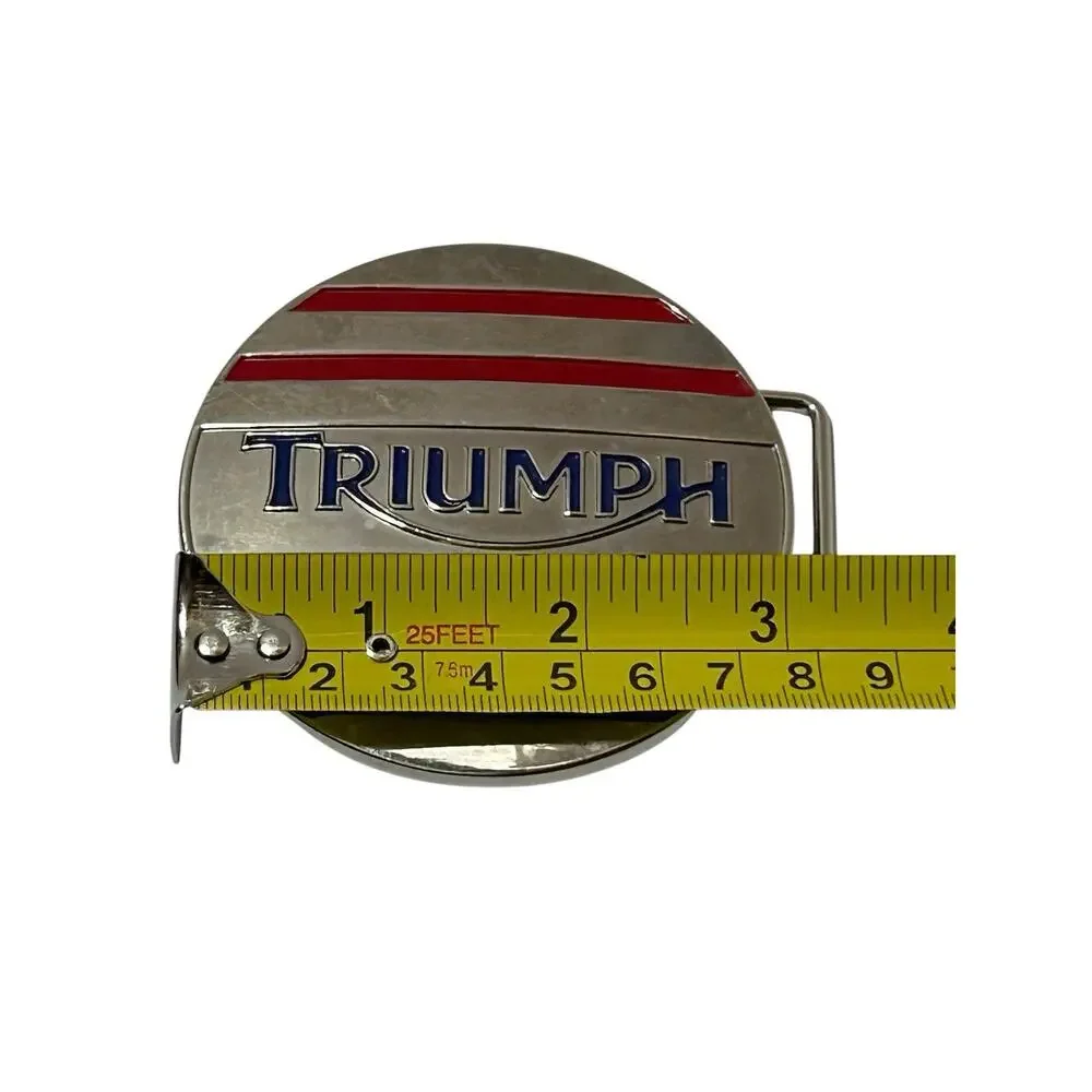 VINTAGE 1980's **TRIUMPH** MOTORCYCLE MANUFACTURER MENS BELT BUCKLE RARE